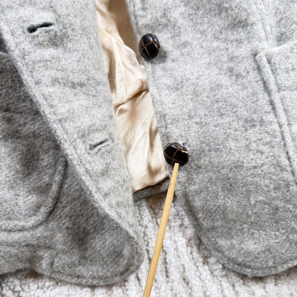 Banana Republic Wool Blazer Womens 4 Grey Tailored Preppy Old Money Vintage Y2K - Picture 12 of 16